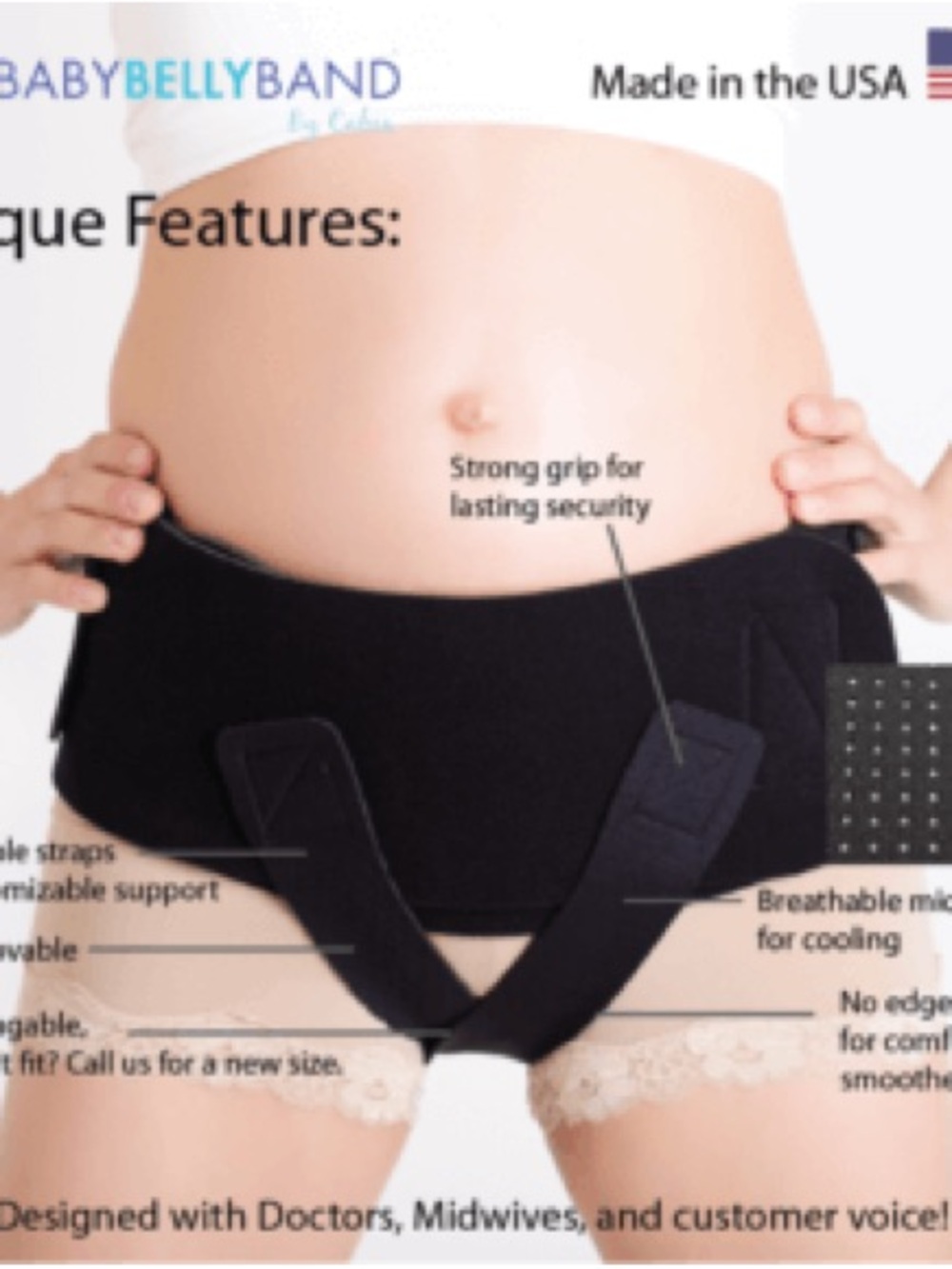 Baby Belly Band for Pubic Symphysis support Maternity Support Belt - Black